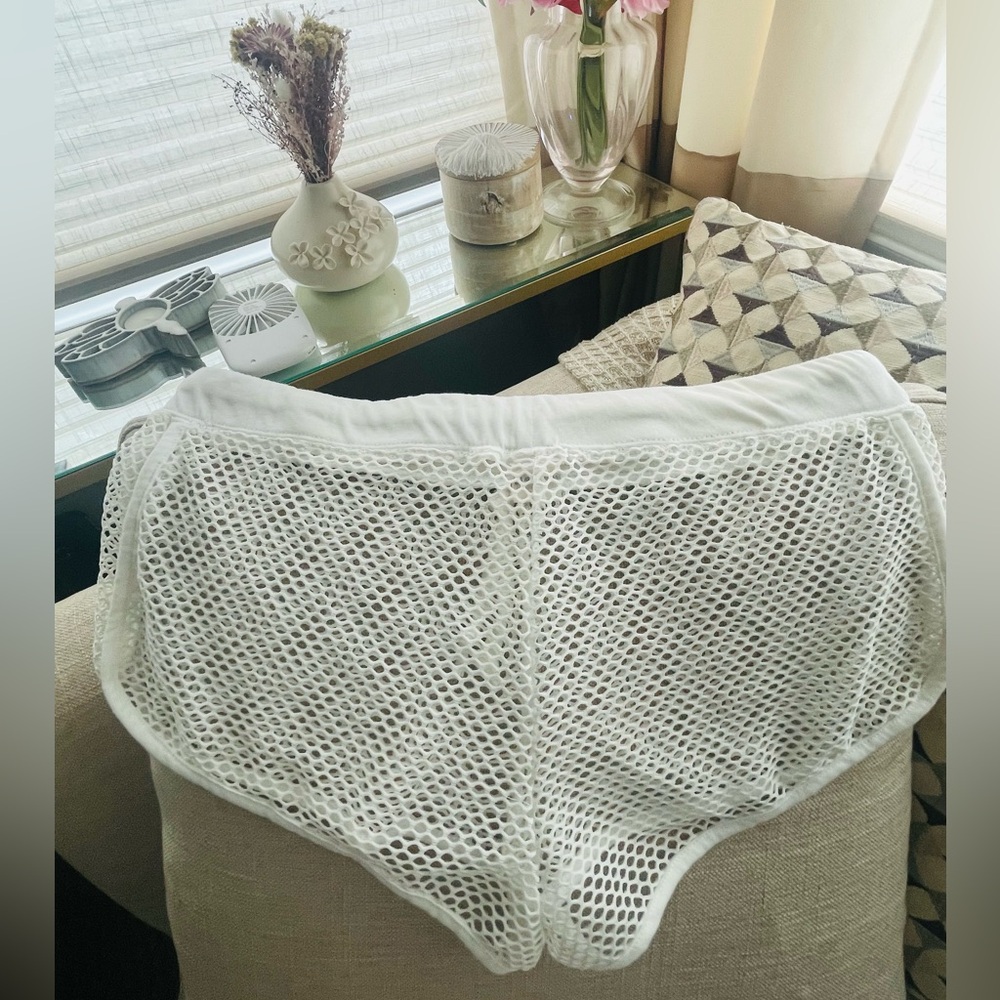L*Space White Mesh Cover-up shorty-shorts